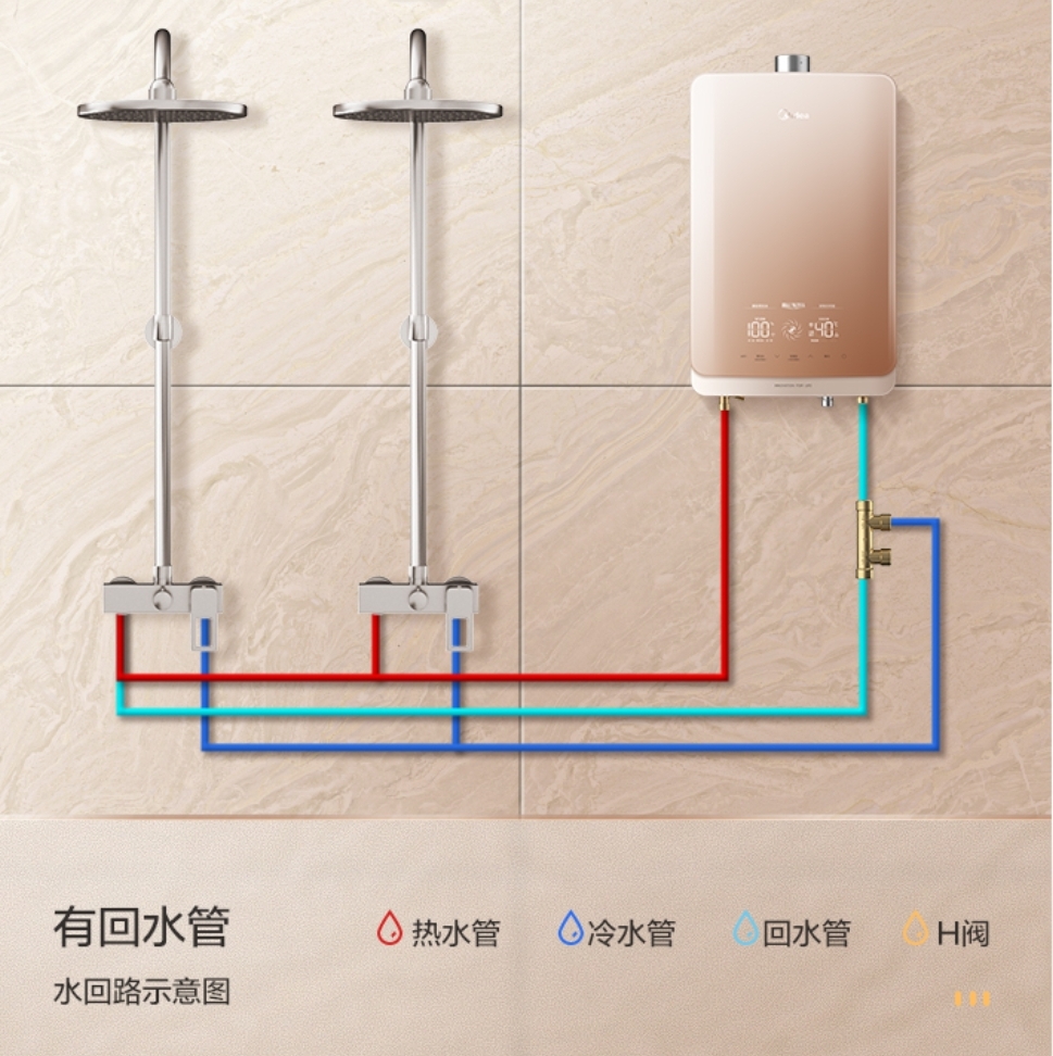 双卫家庭好伴侣美的双增压零冷水燃气热水器ht7s双禧