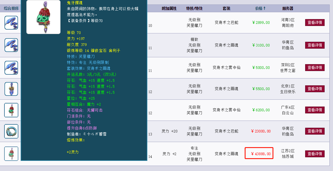 梦幻西游：梦幻装备有多贵？80无级别特技项链摆15W，长见识