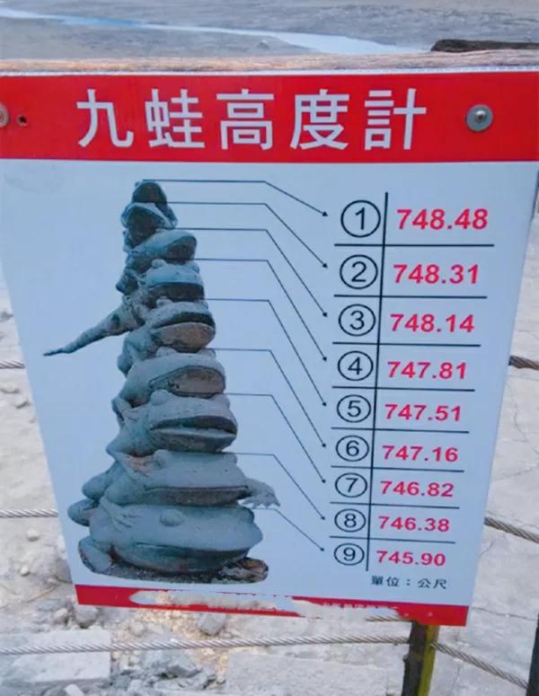台湾干旱日月潭九蛙出水晒太阳