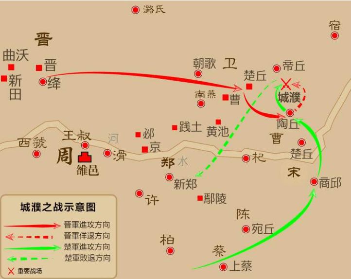 城濮之战晋国和楚国第一次正面较量决定了春秋历史走向