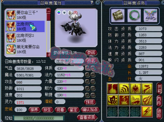 梦幻西游：雄鹰岭服战级别地府展示，160级大特技+各种极品宝宝！