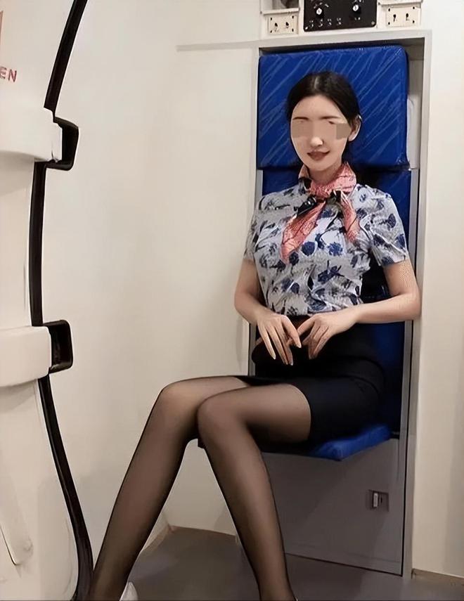 China Southern Airlines Flight Attendant Trying On Underwear In The