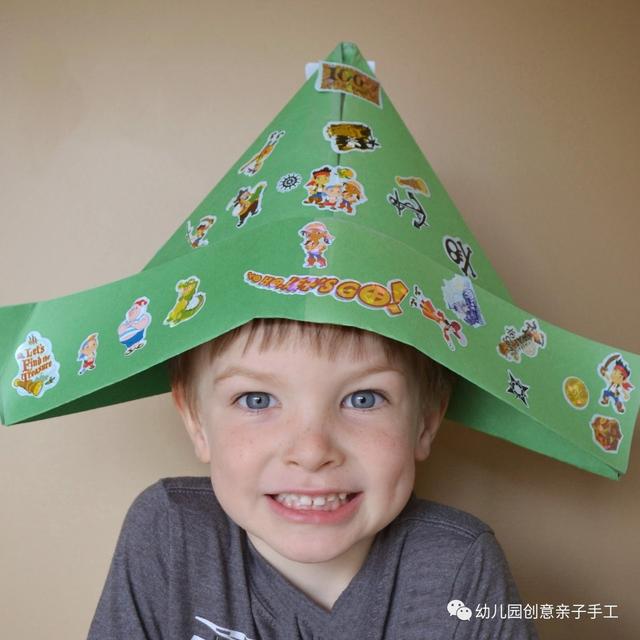 幼儿园亲子手工之帽子折纸，三角帽、护士帽、圣诞帽等，应有尽有