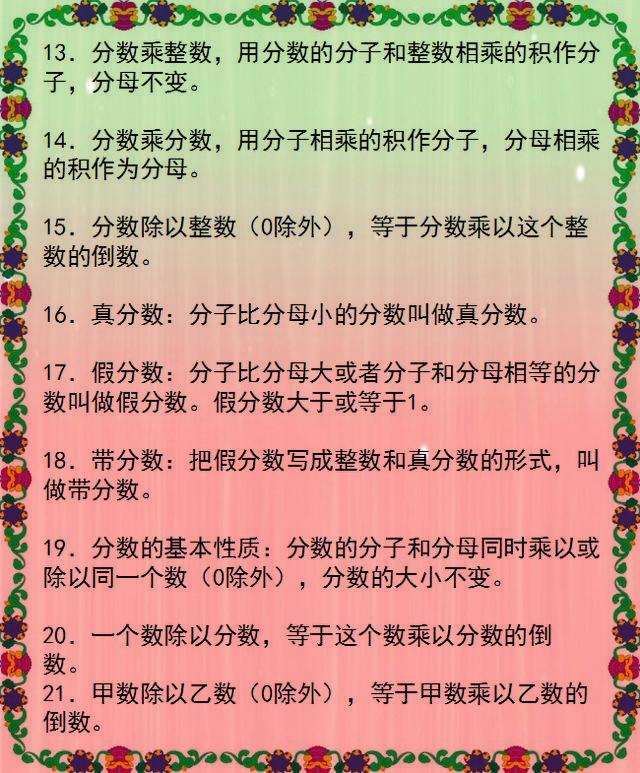 小学1~6年级数学公式！贴在墙上背，包孩子6年次次拿高分！