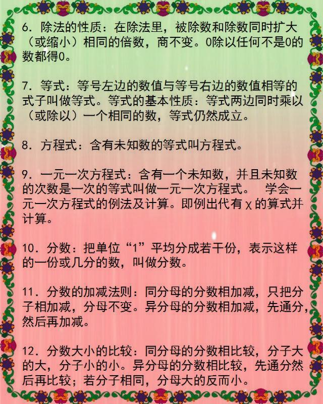 小学1~6年级数学公式！贴在墙上背，包孩子6年次次拿高分！