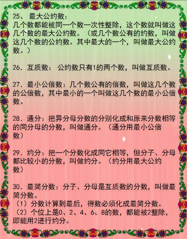 小学1~6年级数学公式！贴在墙上背，包孩子6年次次拿高分！