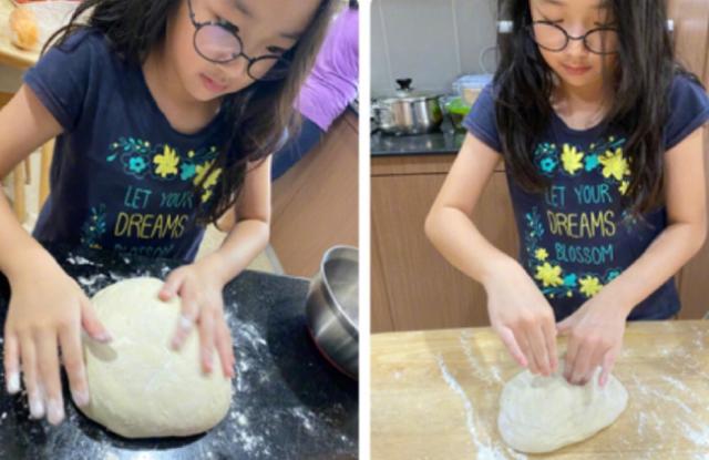 吴尊女儿NeiNei秀扎染技能，全家穿她设计的衣服逛街，回头率满分