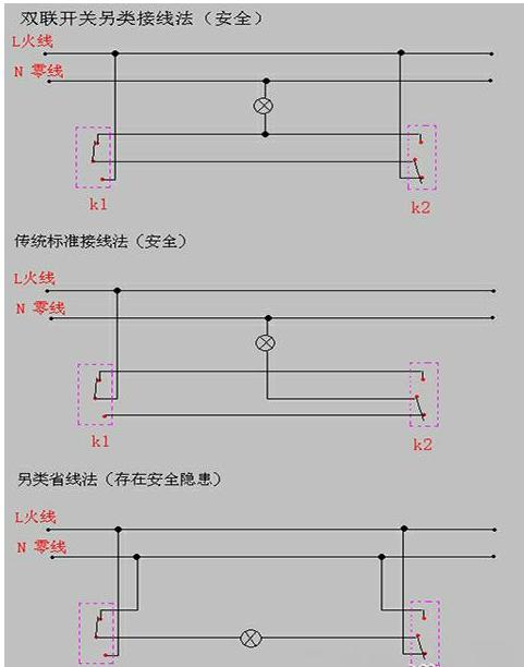 abb双控开关接线图解图片