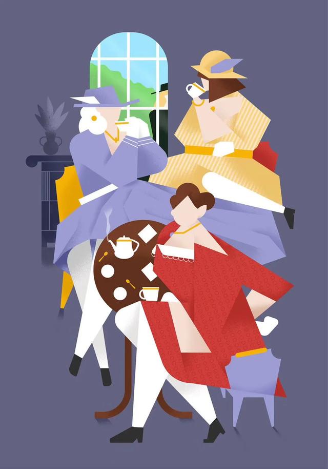 一组几何人物插画作品