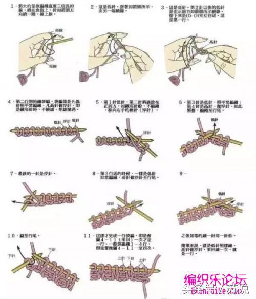 适合新手的简单好学围巾编织教程，手工DIY棒针毛线钩编围巾图解