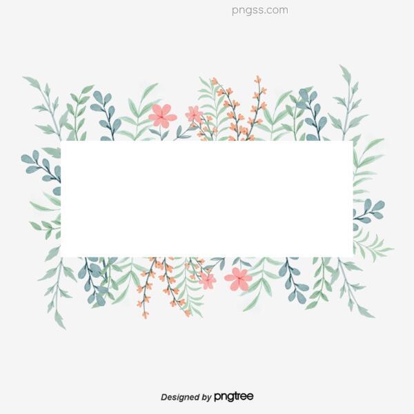 手绘水彩植物花边边框png搜索网 精选免抠素材 透明png图片分享下载 Pngss Com