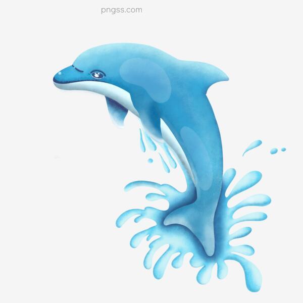 可爱卡通跳出水面的海豚png搜索网 精选免抠素材 透明png图片分享下载 Pngss Com