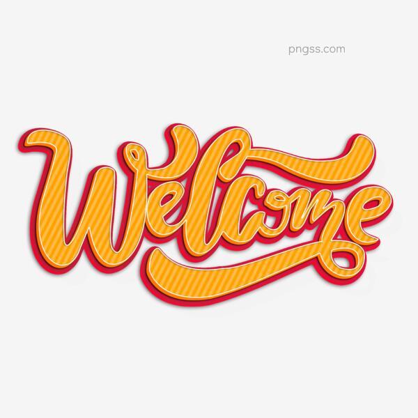 Welcome黄色立体字png搜索网 精选免抠素材 透明png图片分享下载 Pngss Com