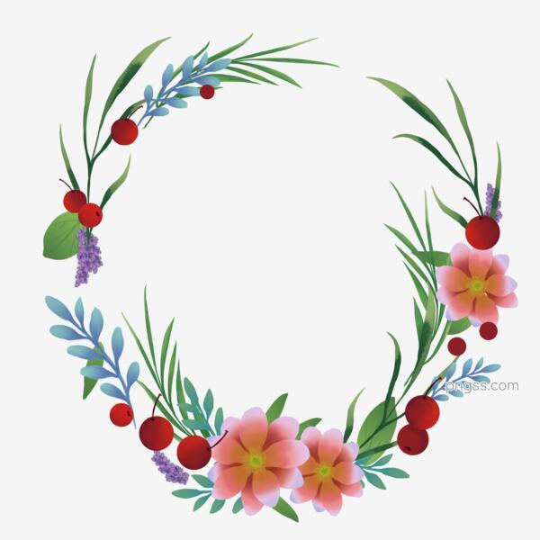 红花边框卡通插画png搜索网 精选免抠素材 透明png图片分享下载 Pngss Com