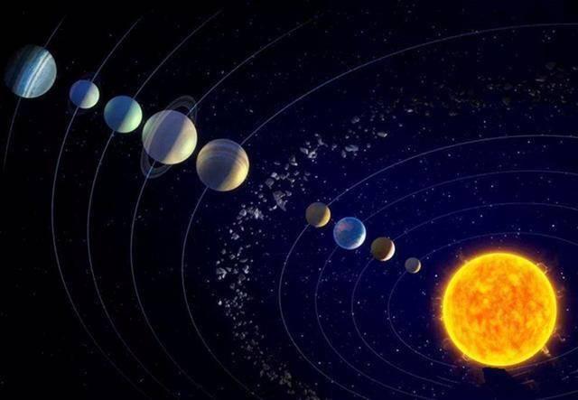 除天王星和海王星外,太阳系的其余七大行星——水星,金九星连珠就是