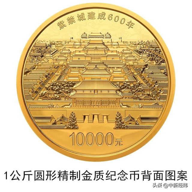 紫禁城建成600年金银纪念币来了！1公斤金币面额1万