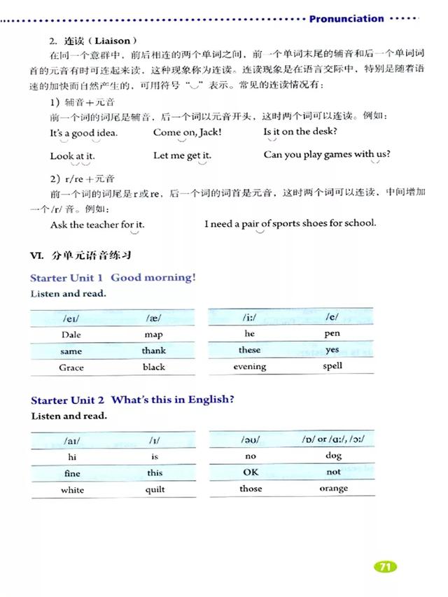 人教版初中英语七年级英语（上册）电子课本+听力（可打印下载）