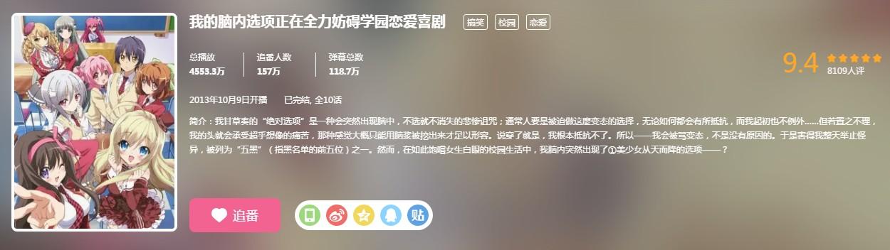 這部7年前的老番，名字18個字搞笑不輸輝夜大小姐，b站9.4分