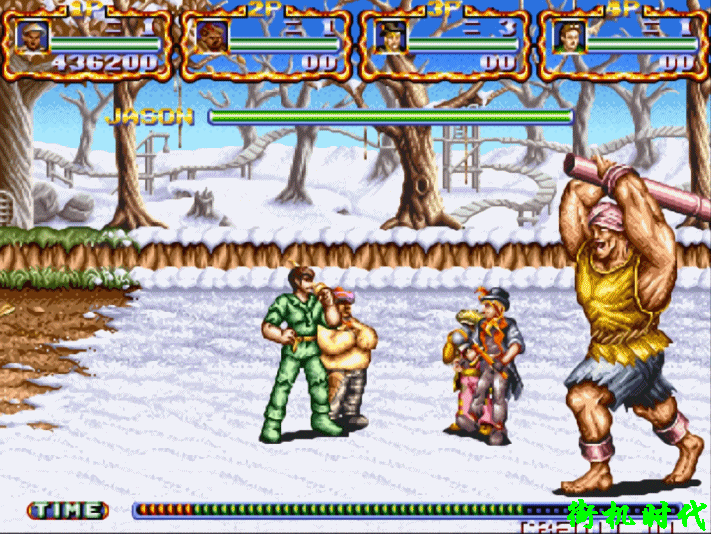 街機(jī)游戲群毆的最高境界，BOSS出場(chǎng)后還沒站穩(wěn)就被打死了