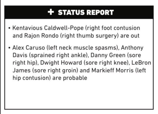 湖人官宣最新傷情！詹眉等8人有傷在身，69場全勤後衛也因腳傷輪休！-黑特籃球-NBA新聞影音圖片分享社區
