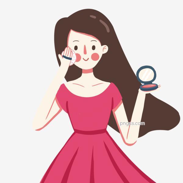 手绘可爱化妆的女孩子png搜索网 精选免抠素材 透明png图片分享下载 Pngss Com