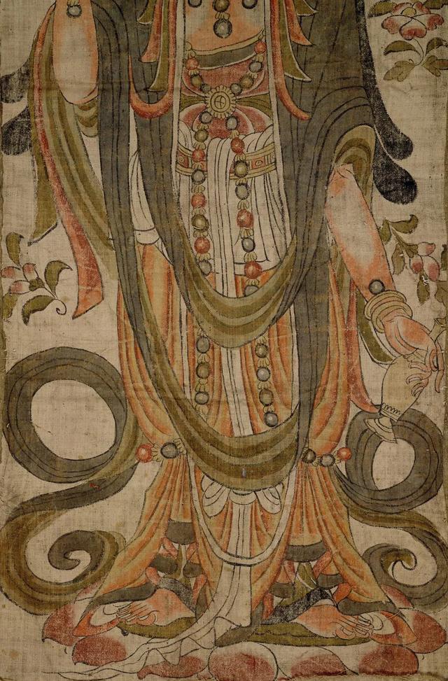 再譬如,这件来自新疆阿斯塔纳约六朝至唐代的幡.