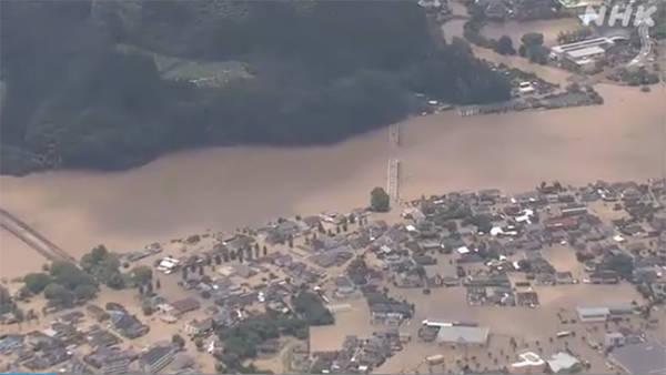 日本熊本县发生大规模洪灾，至少9人失踪