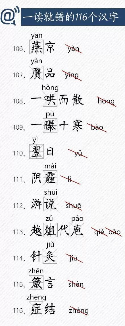 一读就错的116个汉字