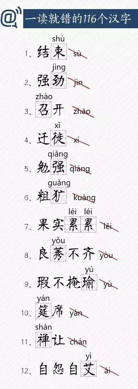 一读就错的116个汉字