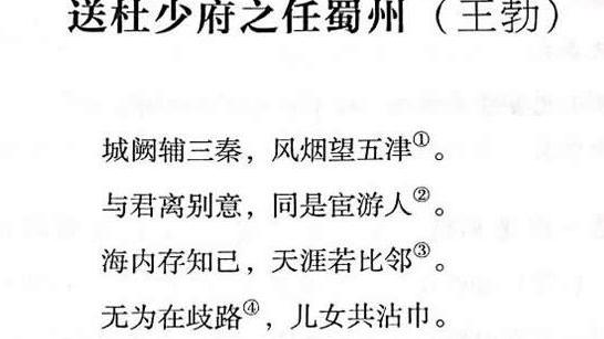 王勃《送杜少府之任蜀州》主旨