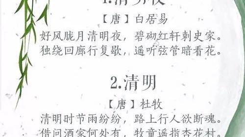 关于清明节的古诗词大全