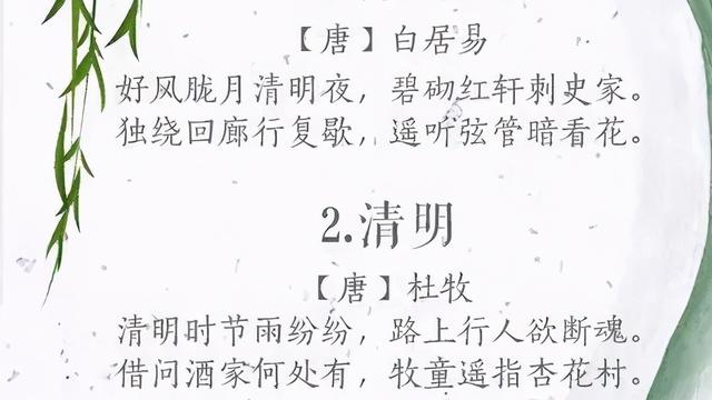 关于清明节的诗句古诗视频