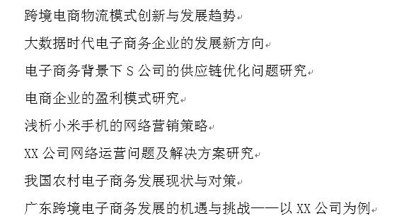 电子商务专业毕业论文选题题目参考【最新】