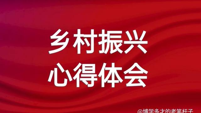 学习乡村全面振兴心得范文精选