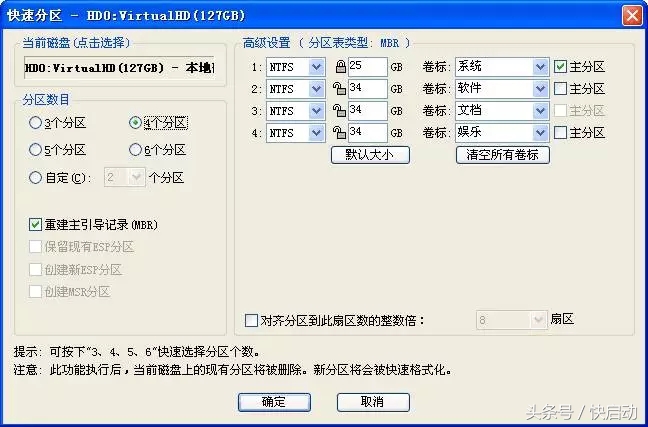 120、500G、1T硬盘分区大小多少才科学合理？