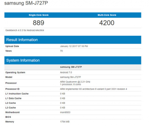三星J7配备曝出：骁龙625 Android 7.0