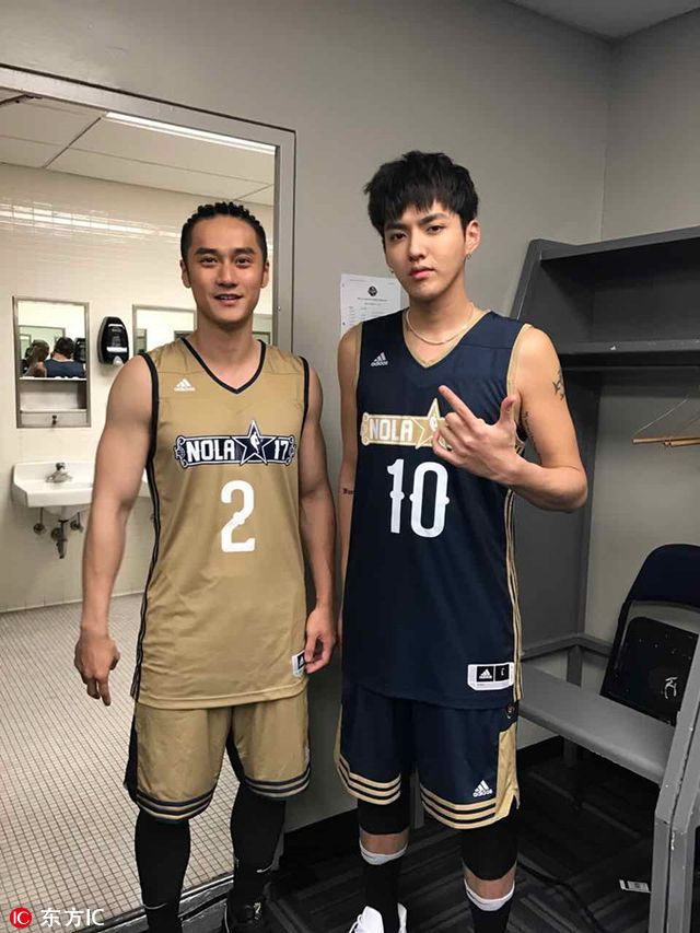 nba名人赛有哪些明星(蒋劲夫NBA全明星赛对抗吴亦凡，除了球技大家还关注他们的身高差)