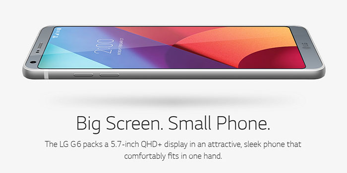 LG公布能够一只手操控的大屏幕手机G6：5.7英寸18:9 FullVision屏、IP68