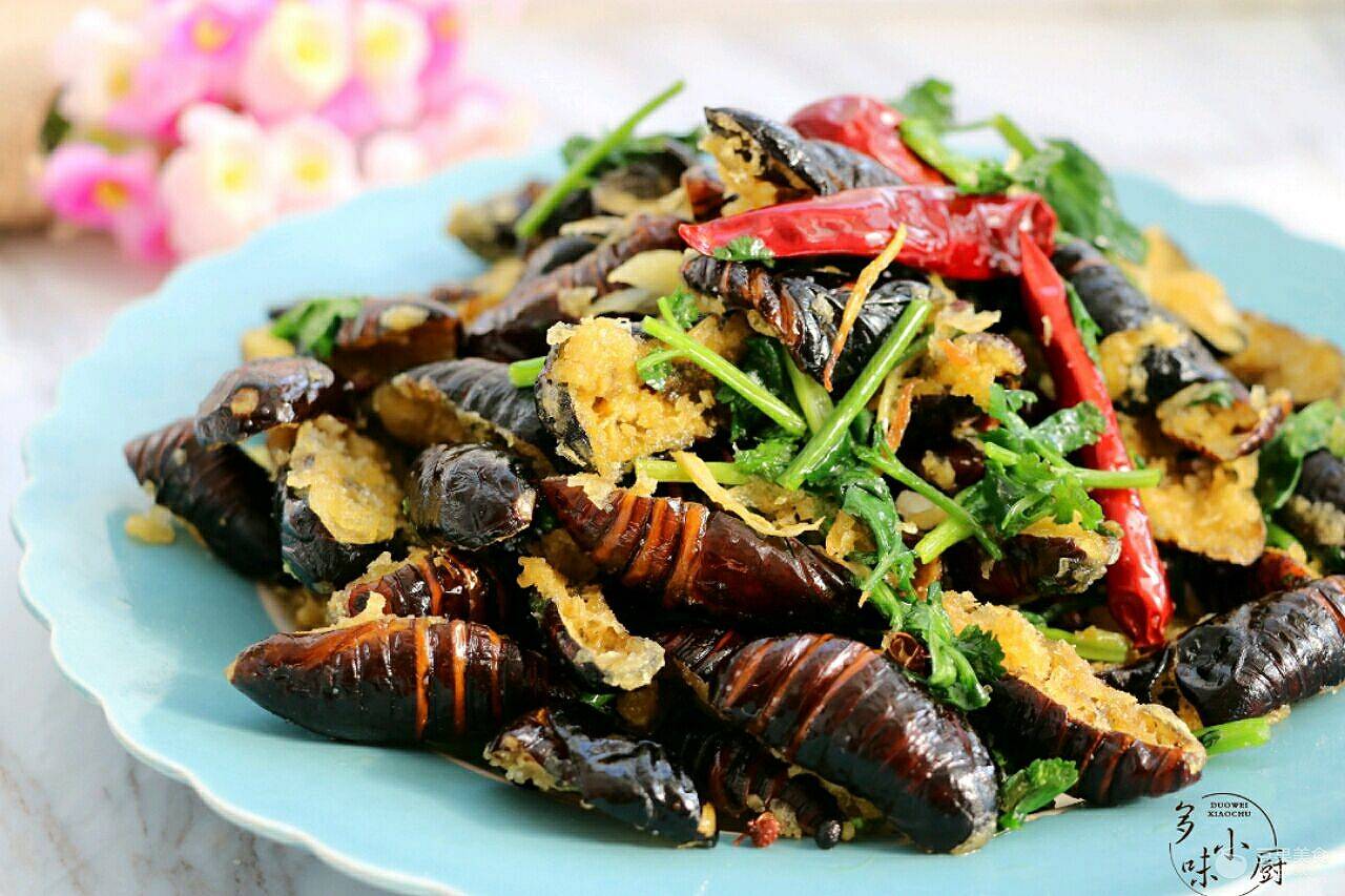 蚕蛹的做法(干煸茧蛹的详细做法步骤)- 馆香美食网