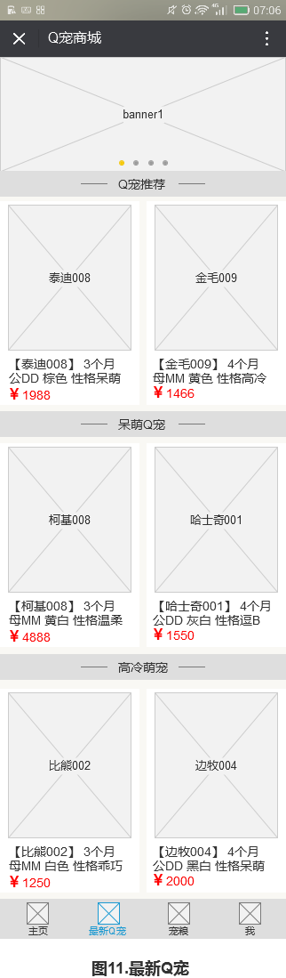 Q萌宠物产品需求文档