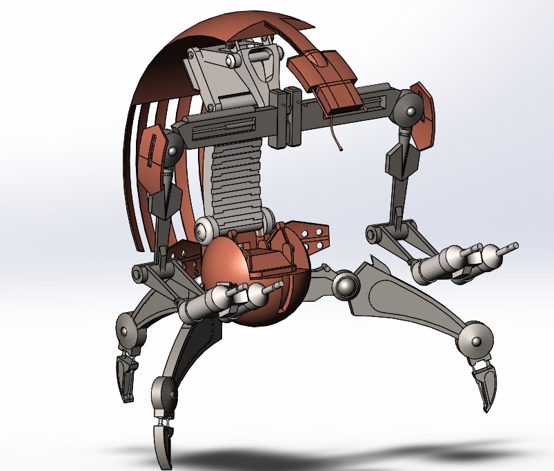 Droideka机器佣兵模型3D图纸 SOLIDWORKS