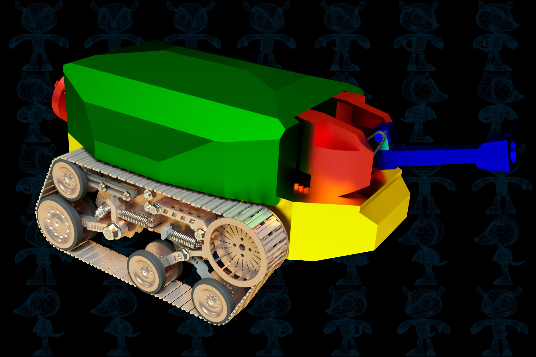 隧道消防履带机器人底盘3D建模图纸 SOLIDWORKS设计