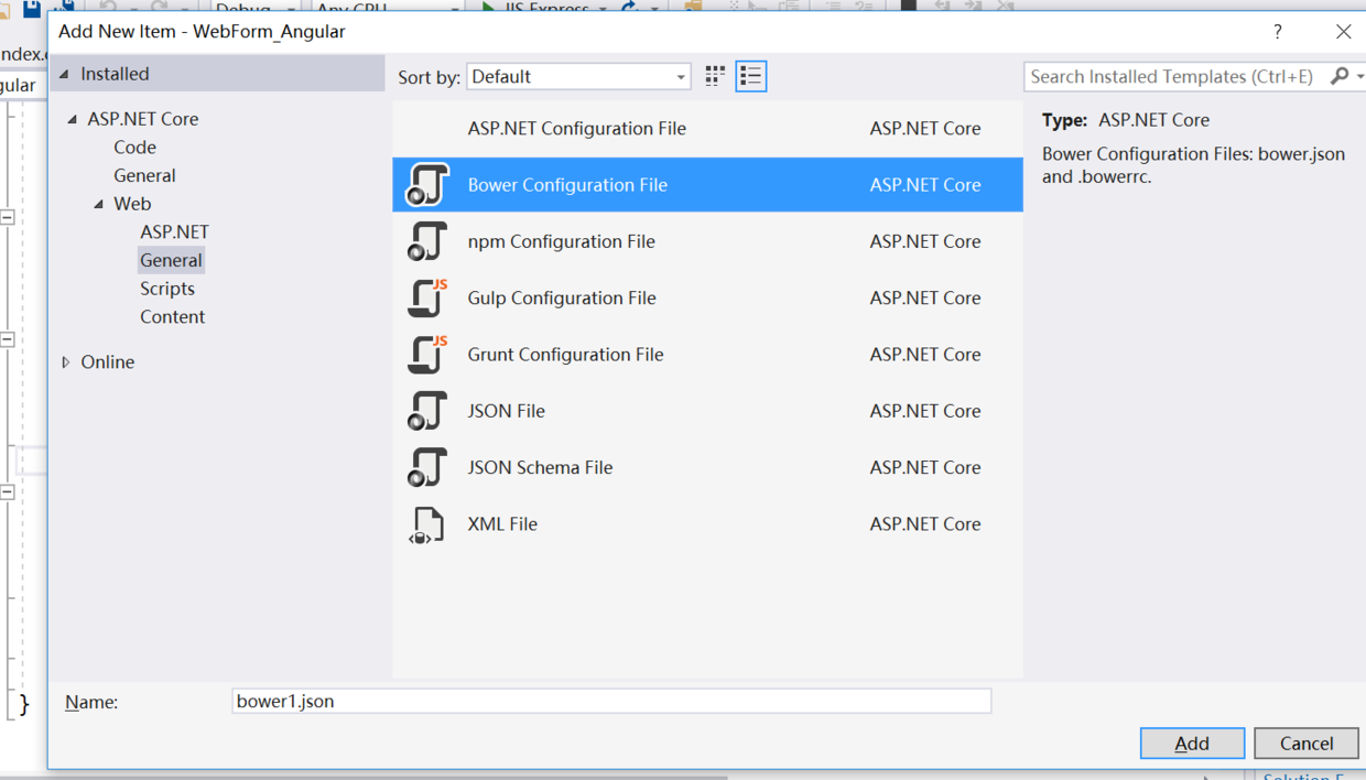 .net core+angularjs windows