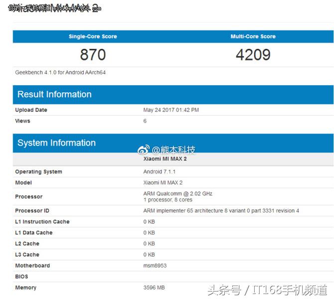 并不是骁龙660 小米手机Max 2系统配置曝出：骁龙625CPU