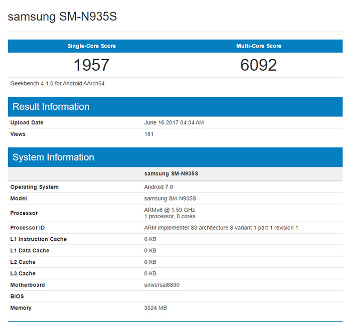 三星官翻的Galaxy Note7R显卡跑分释放，Exynos 8890特性依然不错