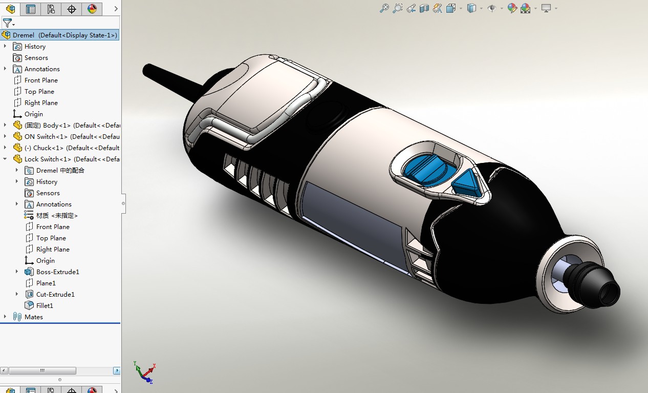 精雕电磨机模型外形3D图纸 Solidworks设计