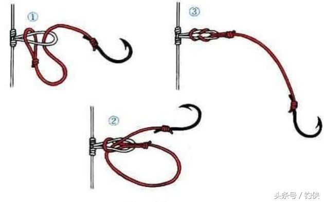 钓鱼技巧：最简单的串钩绑法，图解串钩