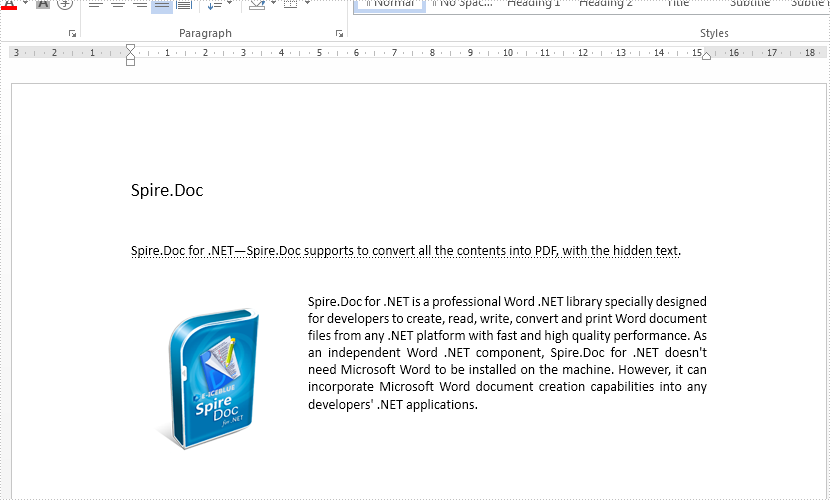 Spire.Doc 教程：将word文档中的隐藏文本保存到PDF