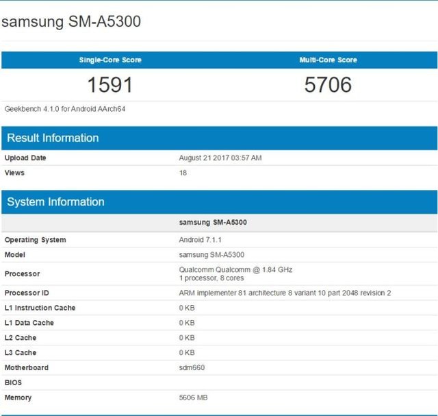 三星A5中国发行版配备曝出 骁龙660 8GB运行内存