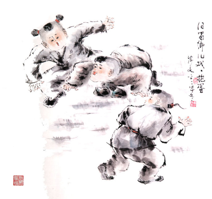 天天漫画网:漫画家黄渝文《巴蜀童瑶风情水墨漫画》